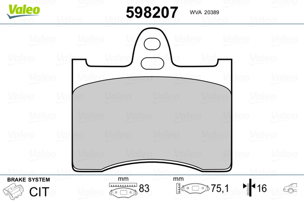 Remblokset Valeo 598207