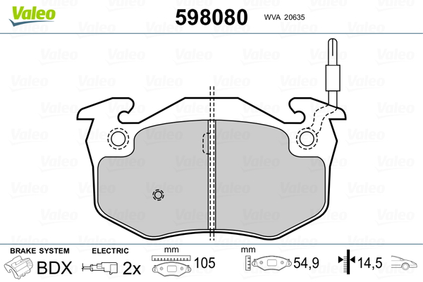 Remblokset Valeo 598080