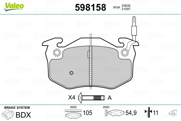 Remblokset Valeo 598158