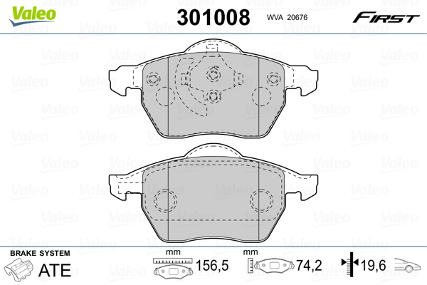 Remblokset Valeo 301008