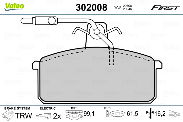 Remblokset Valeo 302008