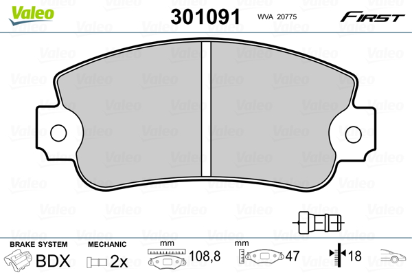 Remblokset Valeo 301091