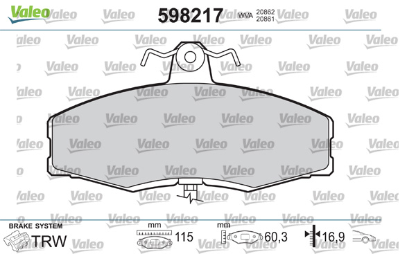 Remblokset Valeo 598217