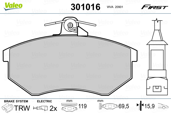 Remblokset Valeo 301016