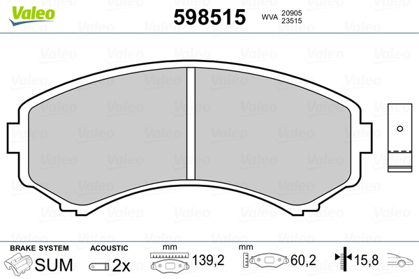 Remblokset Valeo 598515