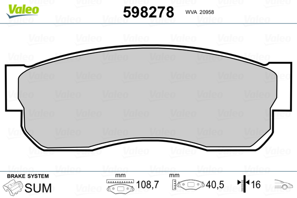 Remblokset Valeo 598278