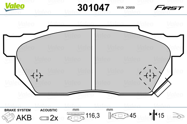 Remblokset Valeo 301047