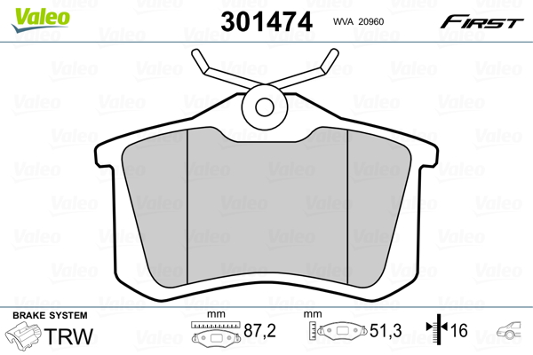 Remblokset Valeo 301474