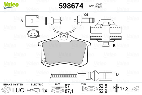 Remblokset Valeo 598674