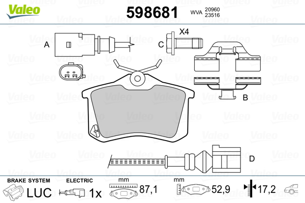 Remblokset Valeo 598681