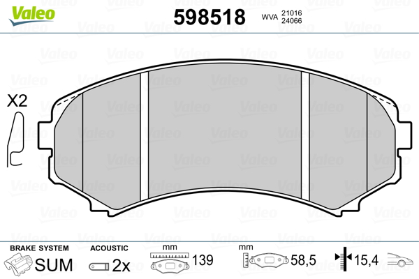 Remblokset Valeo 598518