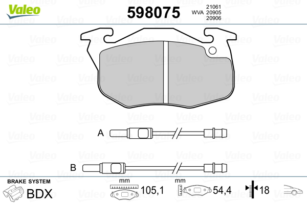 Remblokset Valeo 598075