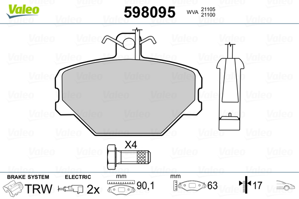 Remblokset Valeo 598095