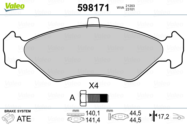 Remblokset Valeo 598171