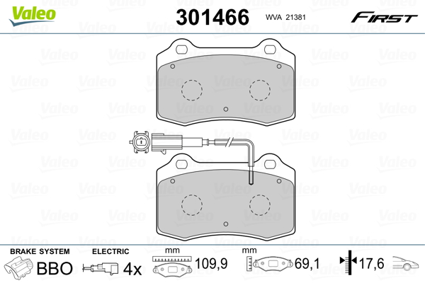 Remblokset Valeo 301466