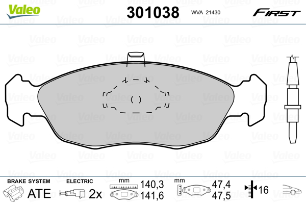 Remblokset Valeo 301038