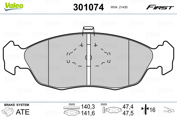 Remblokset Valeo 301074