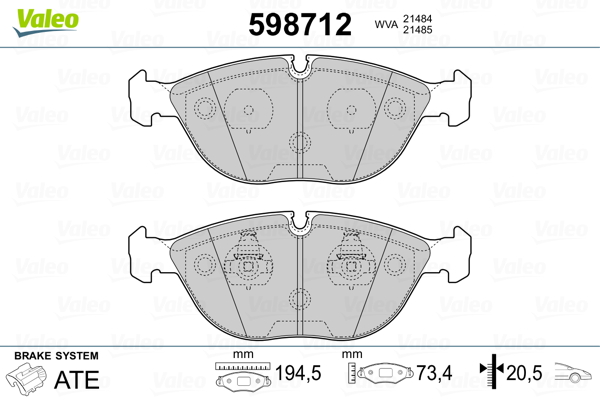 Remblokset Valeo 598712