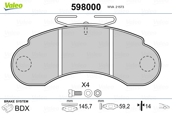 Remblokset Valeo 598000