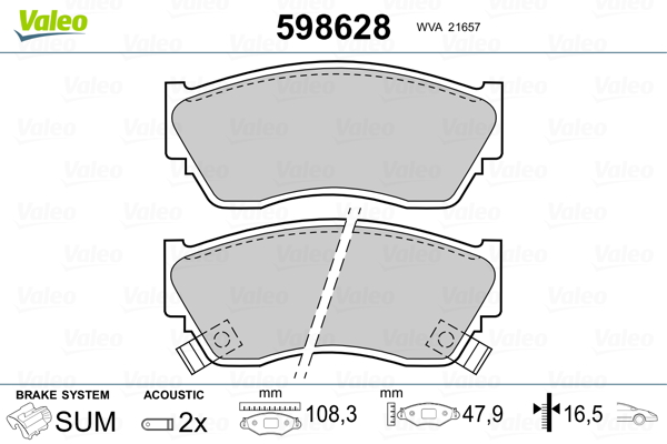 Remblokset Valeo 598628