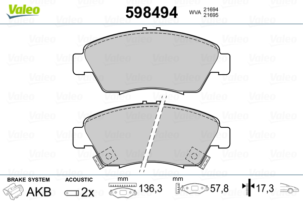 Remblokset Valeo 598494