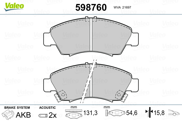 Remblokset Valeo 598760