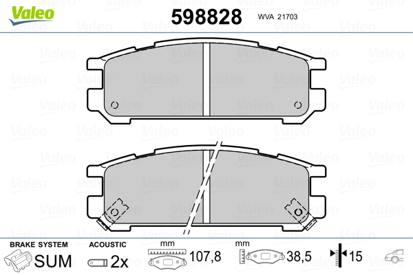 Remblokset Valeo 598828