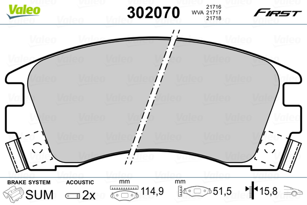 Remblokset Valeo 302070