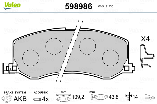 Remblokset Valeo 598986