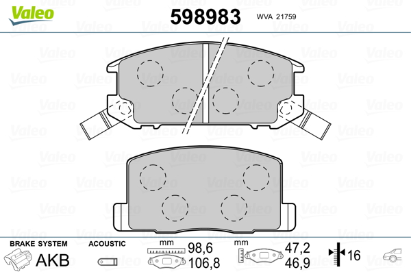 Remblokset Valeo 598983
