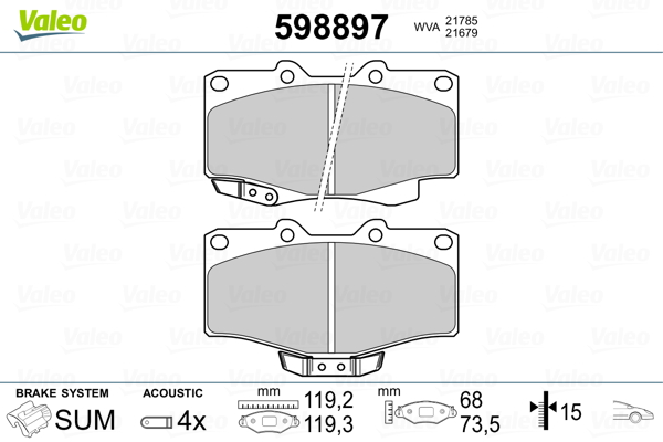 Remblokset Valeo 598897