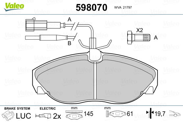 Remblokset Valeo 598070