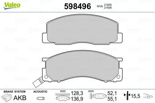 Remblokset Valeo 598496