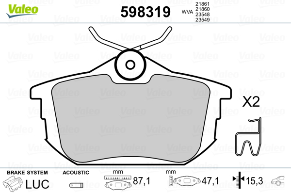 Remblokset Valeo 598319