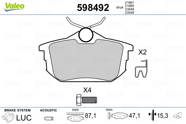 Remblokset Valeo 598492