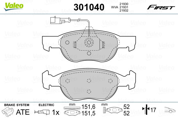 Remblokset Valeo 301040