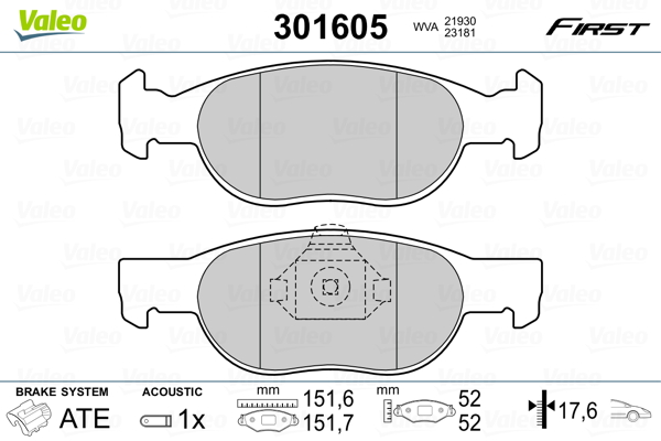 Remblokset Valeo 301605