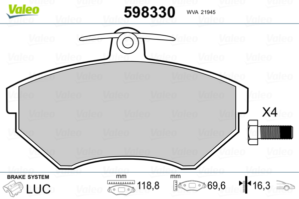 Remblokset Valeo 598330