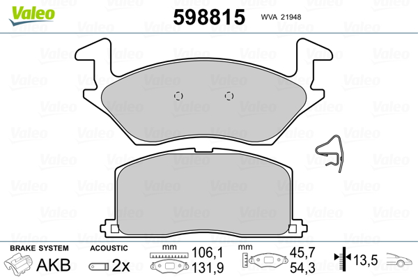 Remblokset Valeo 598815