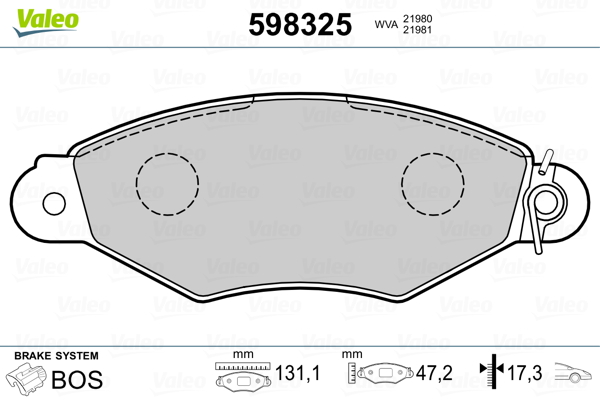 Remblokset Valeo 598325