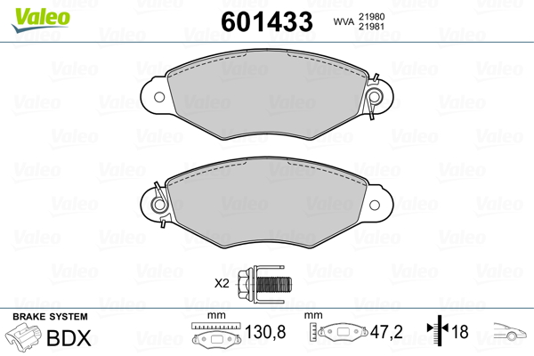 Remblokset Valeo 601433