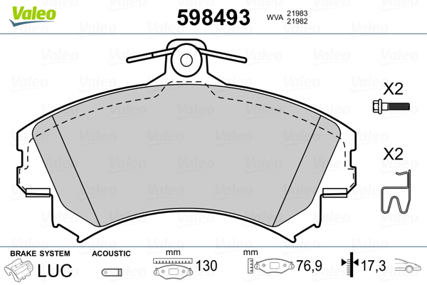 Remblokset Valeo 598493