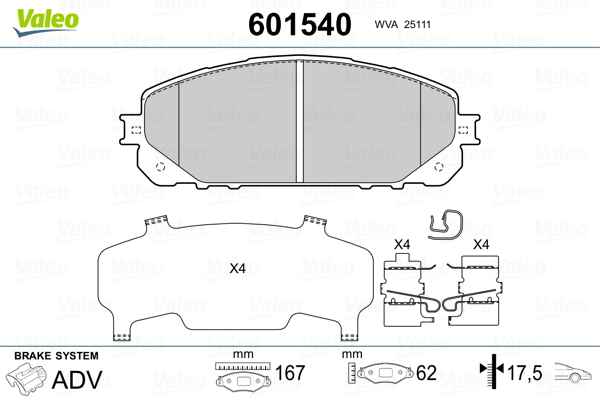 Remblokset Valeo 601540