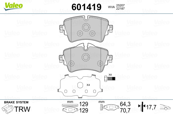 Remblokset Valeo 601419