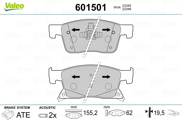 Remblokset Valeo 601501
