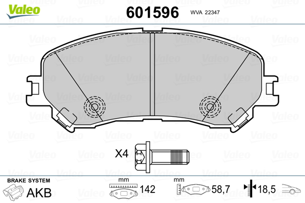 Remblokset Valeo 601596