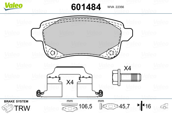 Remblokset Valeo 601484