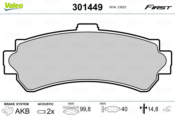 Remblokset Valeo 301449