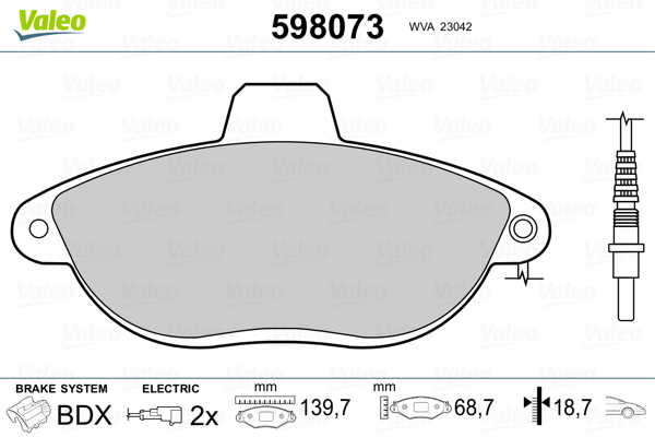 Remblokset Valeo 598073