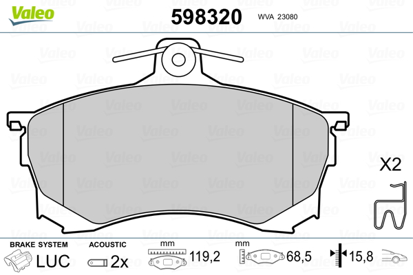 Remblokset Valeo 598320